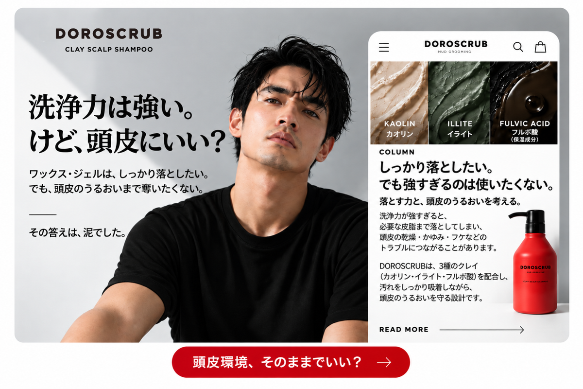 洗浄力は強い。けど、頭皮にいい？ 男性の頭皮は、しっかり洗いたい。でも、強く洗えばいいわけじゃない。