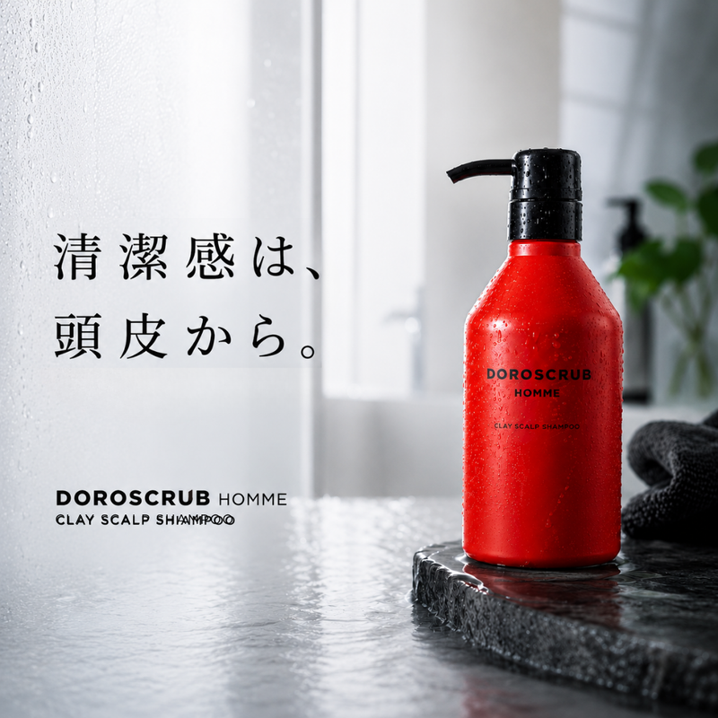 DOROSCRUB HOMME クレイスカルプシャンプー 300ml｜メンズ泥シャンプー・皮脂＆整髪料を吸着洗浄