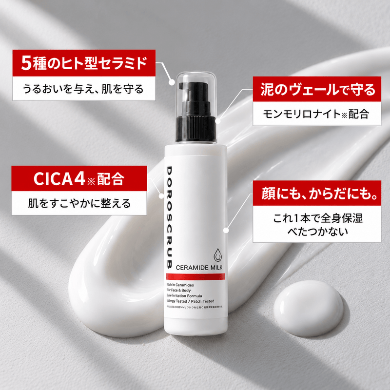 CERAMIDE MILK｜ナノセラミド配合の保湿美容ミルク - DOROSCRUB